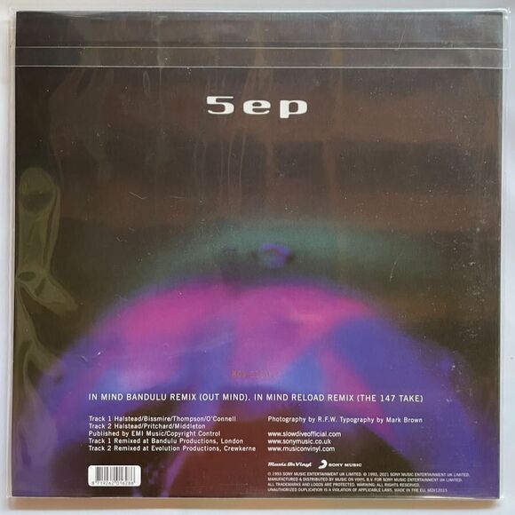 Slowdive 5 EP: In Mind Remixes, Ltd Ed Numbered Blue Red Swirl Vinyl EP MOV 2021 - Picture 3 of 3